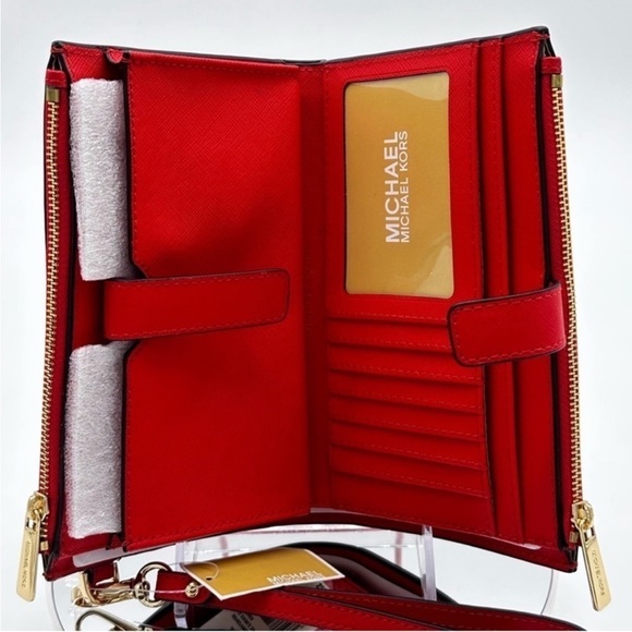 Michael Kors Large Double Zip Wallet
Wristlet Red/Gold - Picture 7 of 9